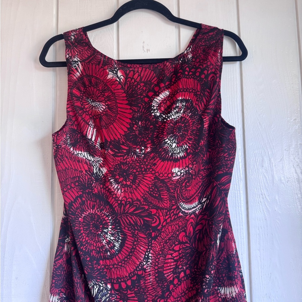 Sisley Red Floral Cowl Neck Mini Dress - Picture 5 of 7